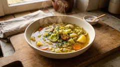 Gemüsesuppe nach Hausfrauenart: ein unkomplizierter Klassiker mit Wirsing und Kartoffeln