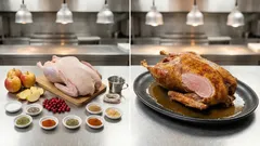 Gans im Backofen mit Apfel-Cranberry-Füllung – außen knusprig, innen saftig