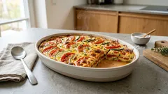 Tomaten-Zucchini-Auflauf aus dem Ofen: cremig, schnell und mit goldener Käsekruste